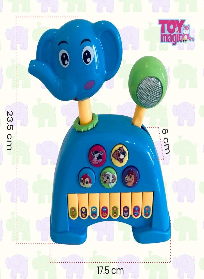 ToyMagic Animal Piano Elephant with Moving Tail & Wheels | Interactive Musical Toy for Toddlers | 13 Keys with Lights & Sound | Motion Activated Elephant Toy for Early Learning | Safe & Fun - Image 5